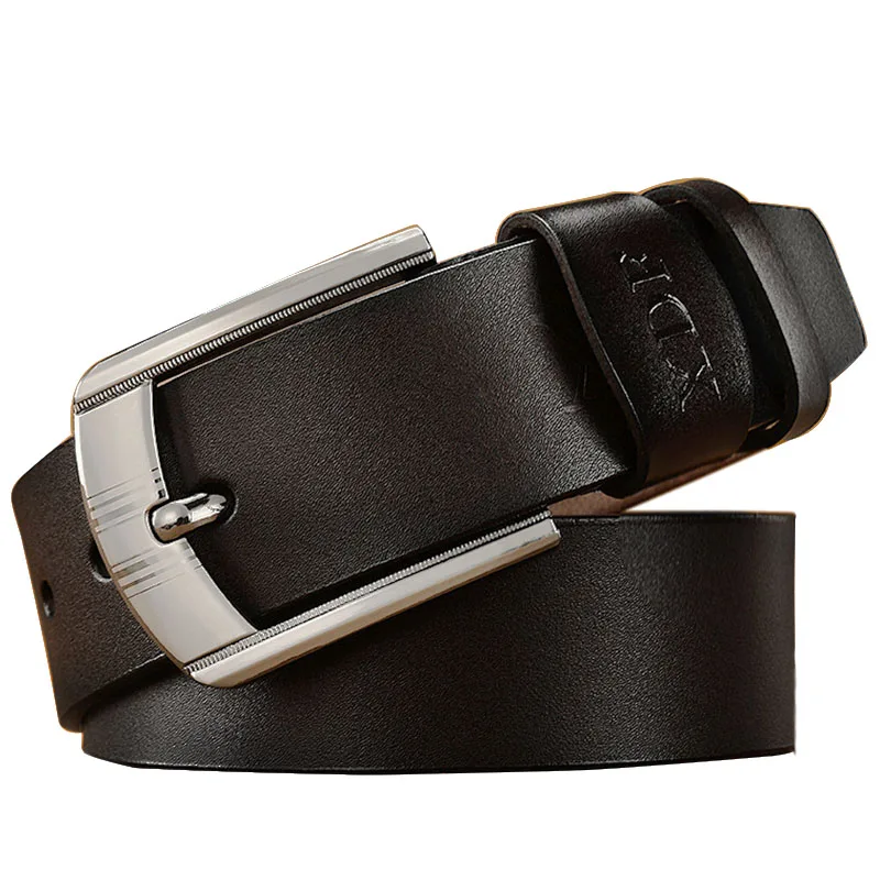

Vintage Genuine Leather Luxury Strap Male Belts for Men New Fashion Classice Retro Alloy Metal Pin Buckle Men Belt High Quality