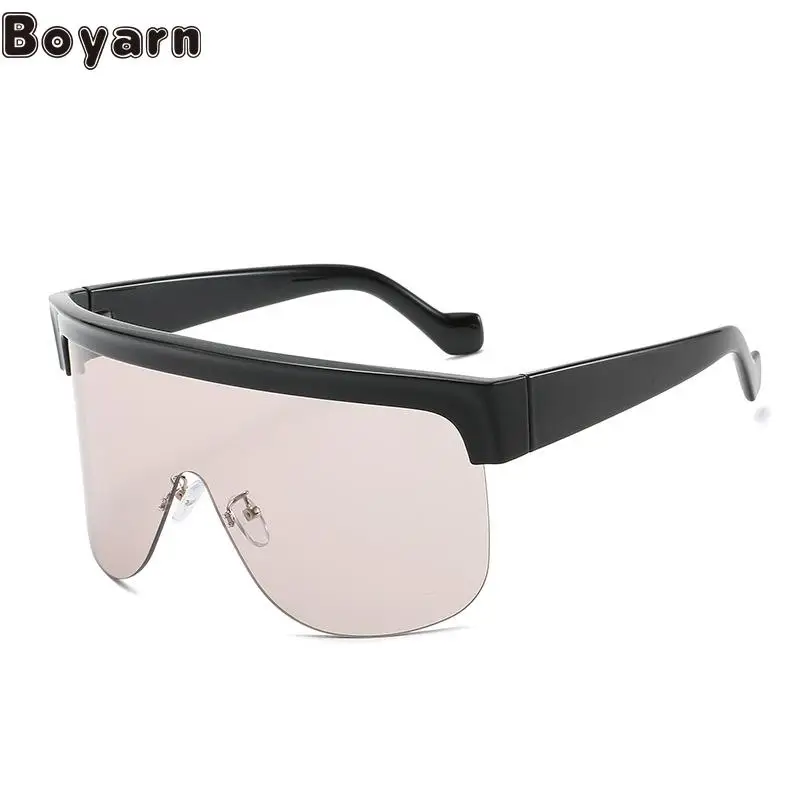 

Boyarn New Punk Hot Selling Personalized Sunglasses Women's Fashion Steampunk Large Frame Integrated Windproof Glas