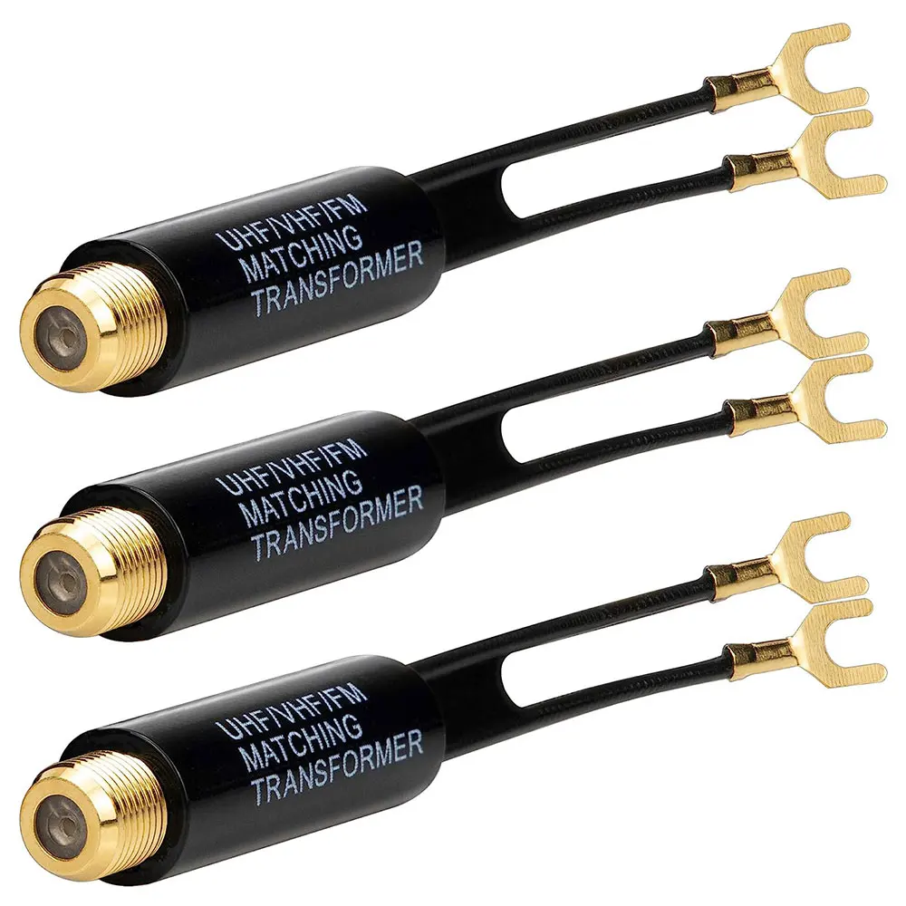 

3 шт., позолоченные антенны UHF/VHF/FM, от 75 Ом до 300 Ом