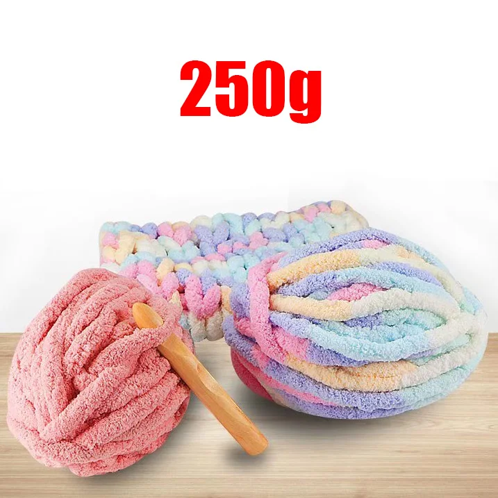 250g Chunky Chenille Yarn for Knitting Puffy Yarn Velvet Thick Blanket Yarn Estambre Para Tejer
