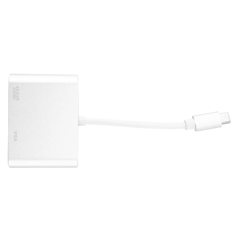 USB C To HDMI + VGA Type (Thunderbolt 3 Compatible) 4K+VGA Adapter Compatible Pro/Chromebook Pixel/Dell X |