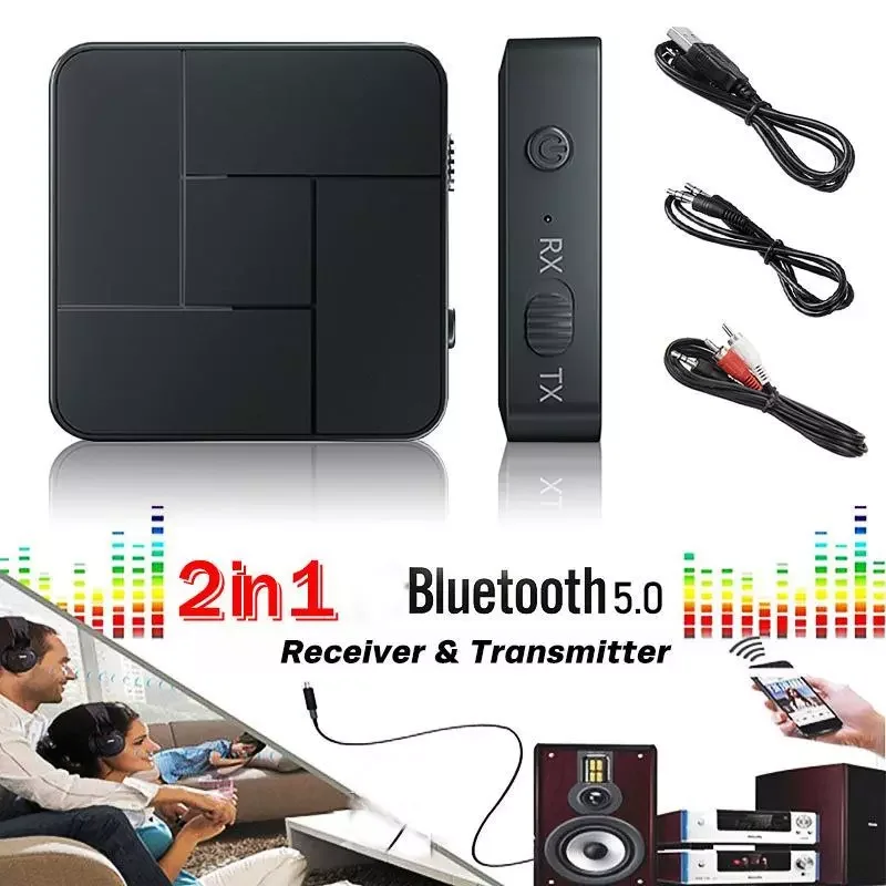 2 In 1 bluetooth receiver Audio Transmitter Music Stereo Wireless Bluetooth adapter With RCA 3.5MM AUX Jack For Car TV PC