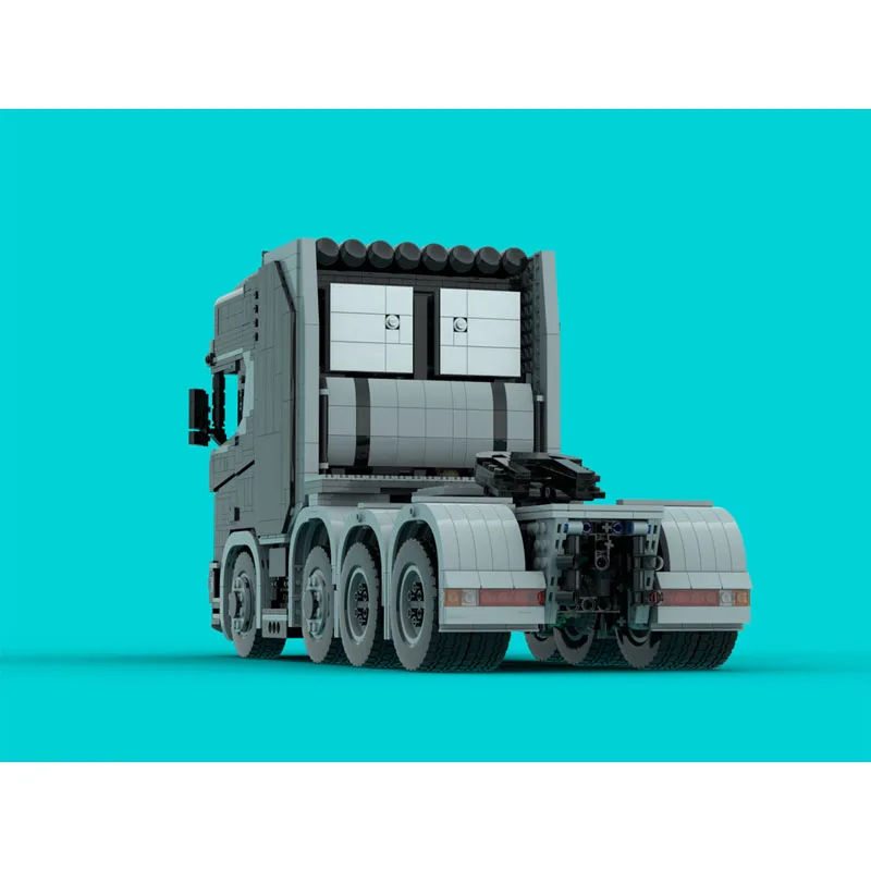Фото MOC-221188 Грузовой транспортный грузовик 8X4Черный трактор Модель строительного блока 2868ДеталиMOC Креативный строительный блок для мальчиков и детей на день рождения, подарок №3