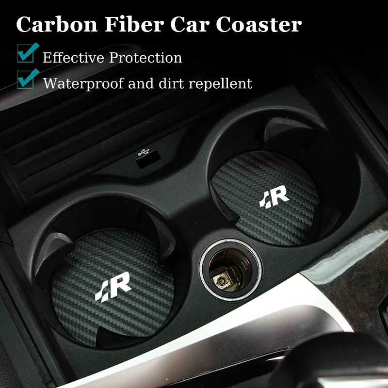 Углеродная кожа коврик для интерьера чашки воды подушка Volkswagen VW Golf Jetta Passat mk5 mk6 CC 5