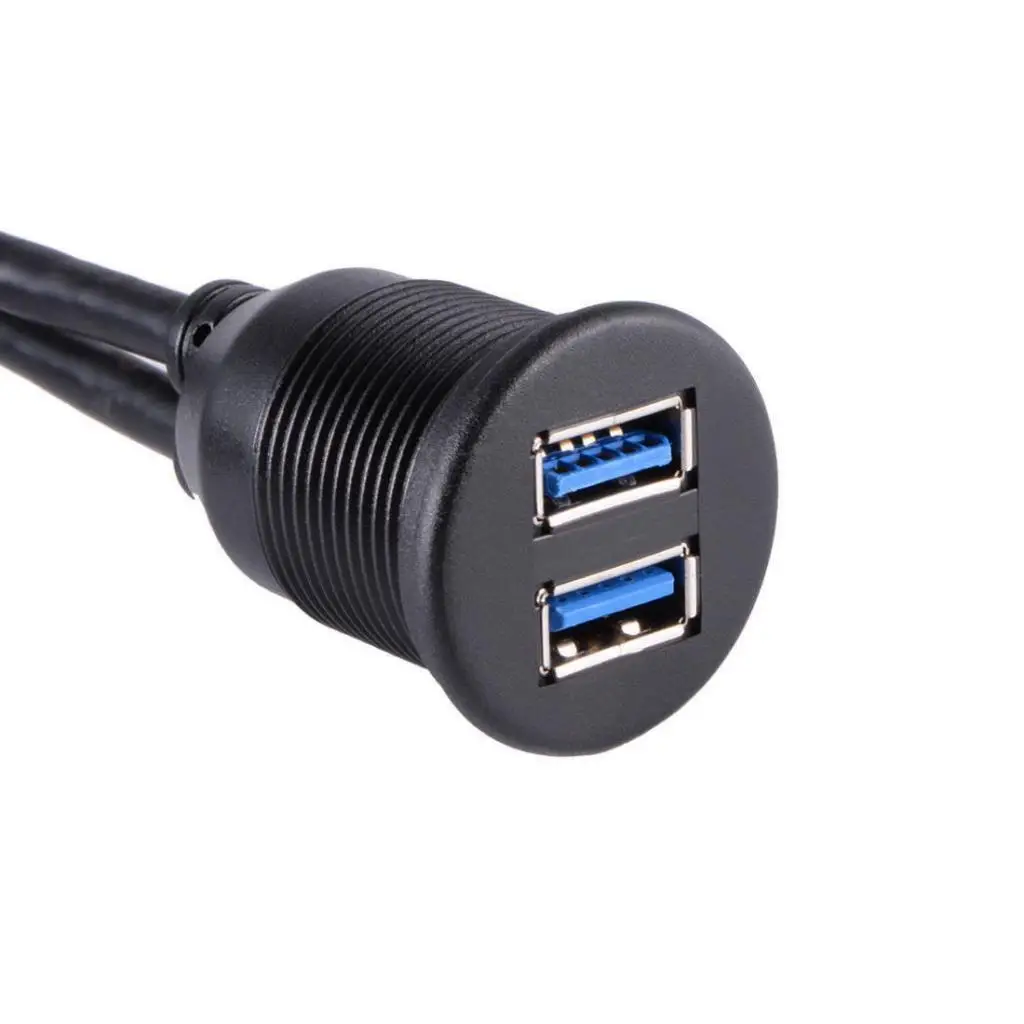 

2 USB 3 0 Extension Flush Dash Panel Mount Cable for Car Boat Motorcycle