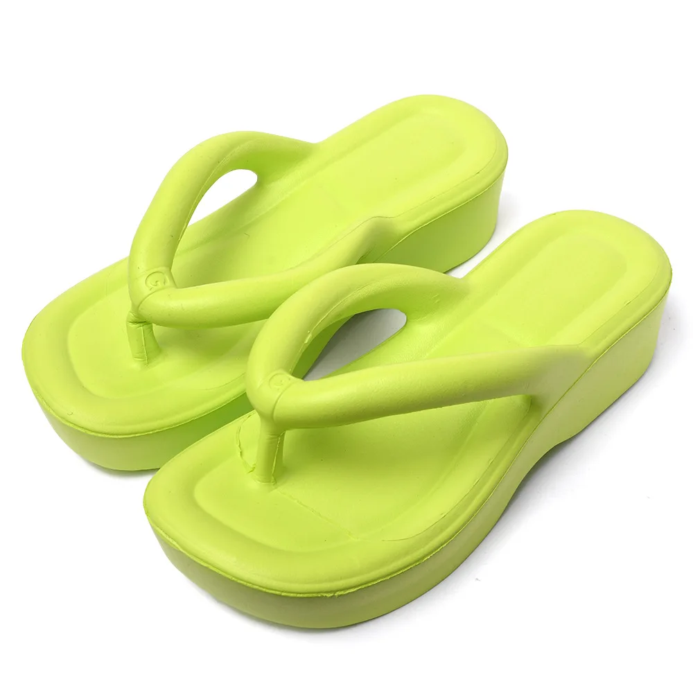 

2023New Platform Casual Slippers for Women Summer Korean Wedge Sandals Trend Clip Toe Flip Flops Casual Beach Slides