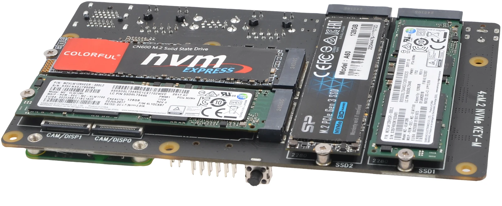 Фото Плата ввода-вывода Raspberry Pi CM5 NAS 4xNVMe с двойным Ethernet X1502 №2