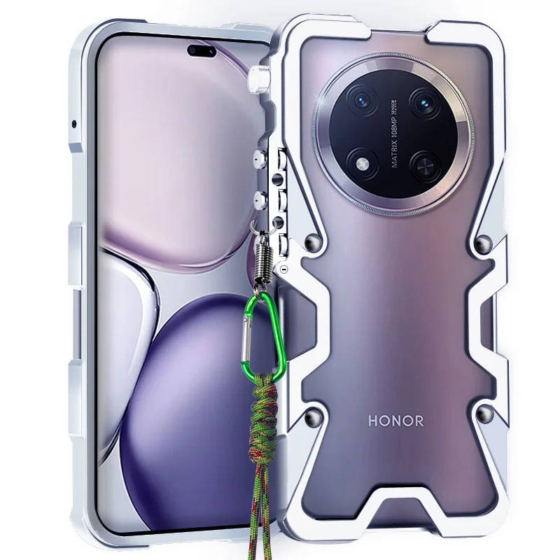 Фото Металлический алюминиевый бампер Zimon Luxury Armor для Honor Magic8 Magic7 Magic6 Magic 8 7 6 Pro RSR Lite, чехол с механическим дизайном, полностью ручная работа, с изображением черепа №4