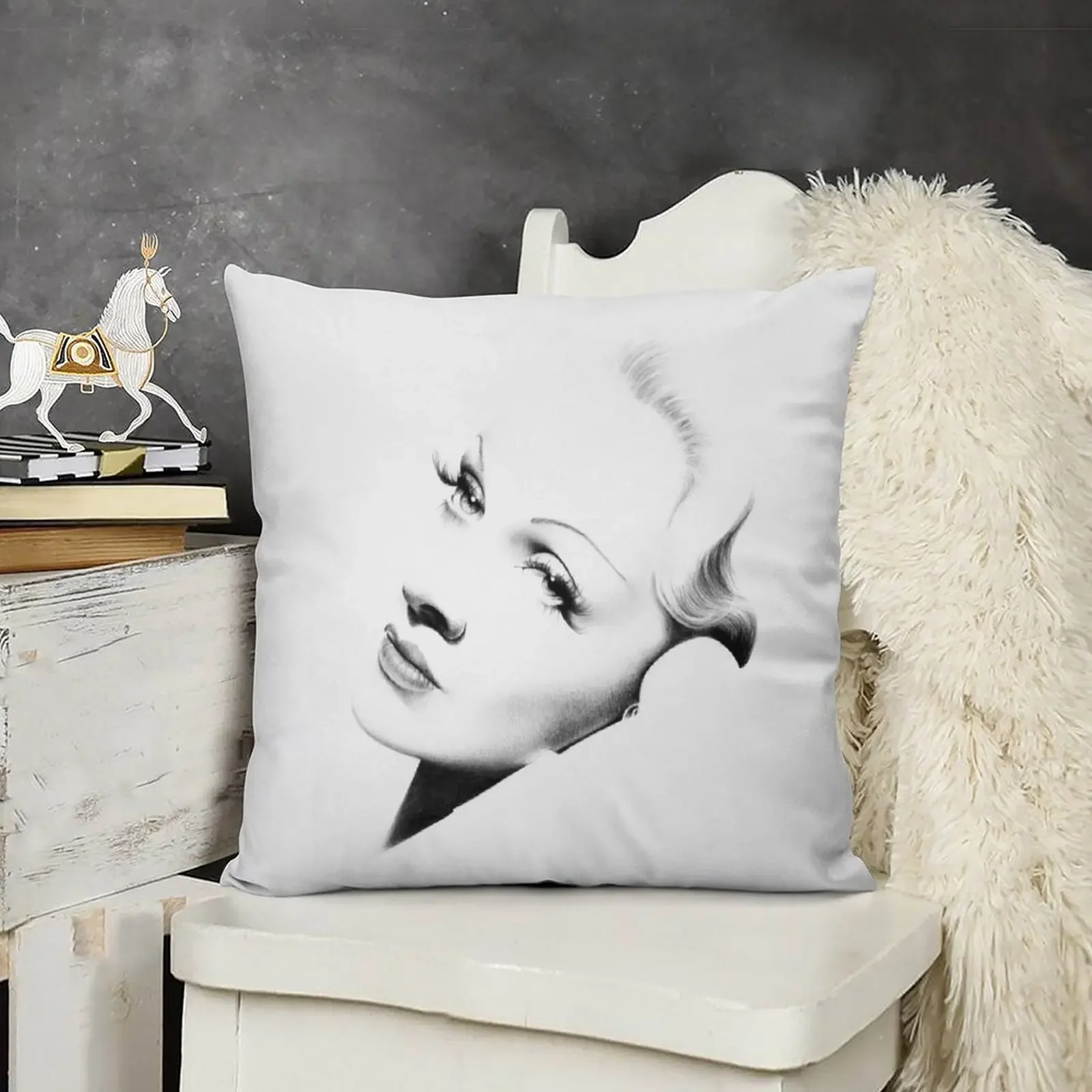 Marlene Dietrich Минимальный портретная декоративная подушка наволочка рождественские