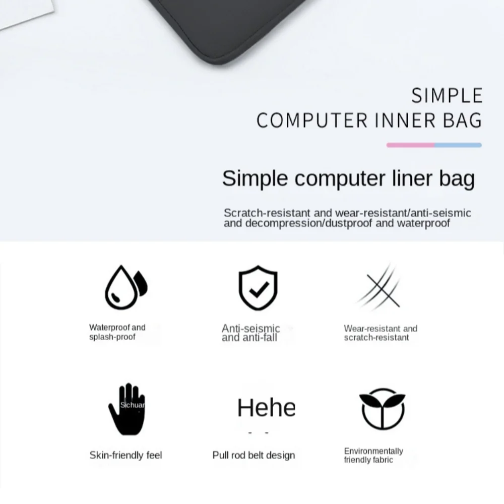 Simple Protective Laptop Briefcase Waterproof Aseismatic Sleeve Wear-resistant Colorful Carrying Case Unisex