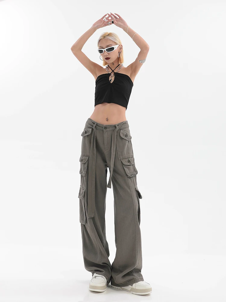 Женские штаны карго боковые карманы хип-хоп повседневные мужские женские