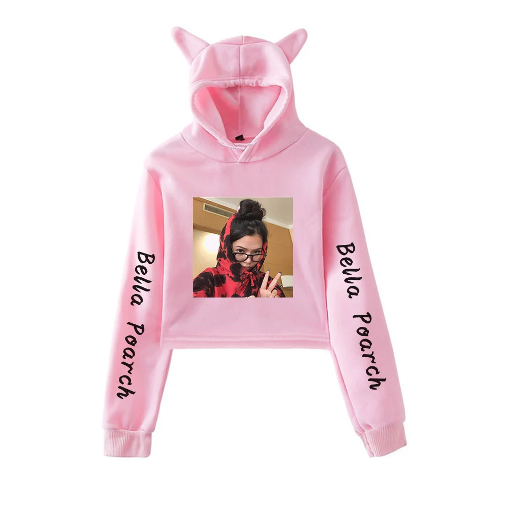 

2022 New Bella Anime print hoodie with cat ears sticking、 Crop top、 anime hoodie sweatshirts