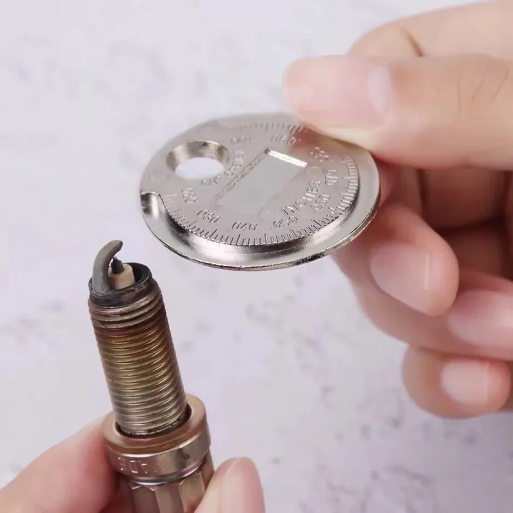 

1 шт., диапазон 0,6-2,4 мм, инструмент для измерения зазора свечи зажигания монеты, щуп, инструмент для измерения зазора свечи зажигания