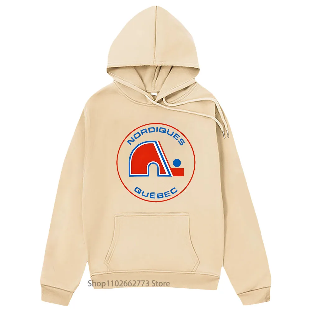 

Retro Nordiques Hoodie Vintage Quebec Hockey Pullover High Street Sweatshirt with Hooded Women Winter Casual Men Unisex Clothing