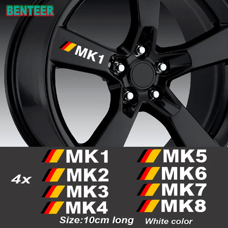 

4pcs Car Wheel Sticker For Volkswagen R GTI Golf7.5 MK1 MK2 MK3 MK4 MK5 MK6 MK7 MK8