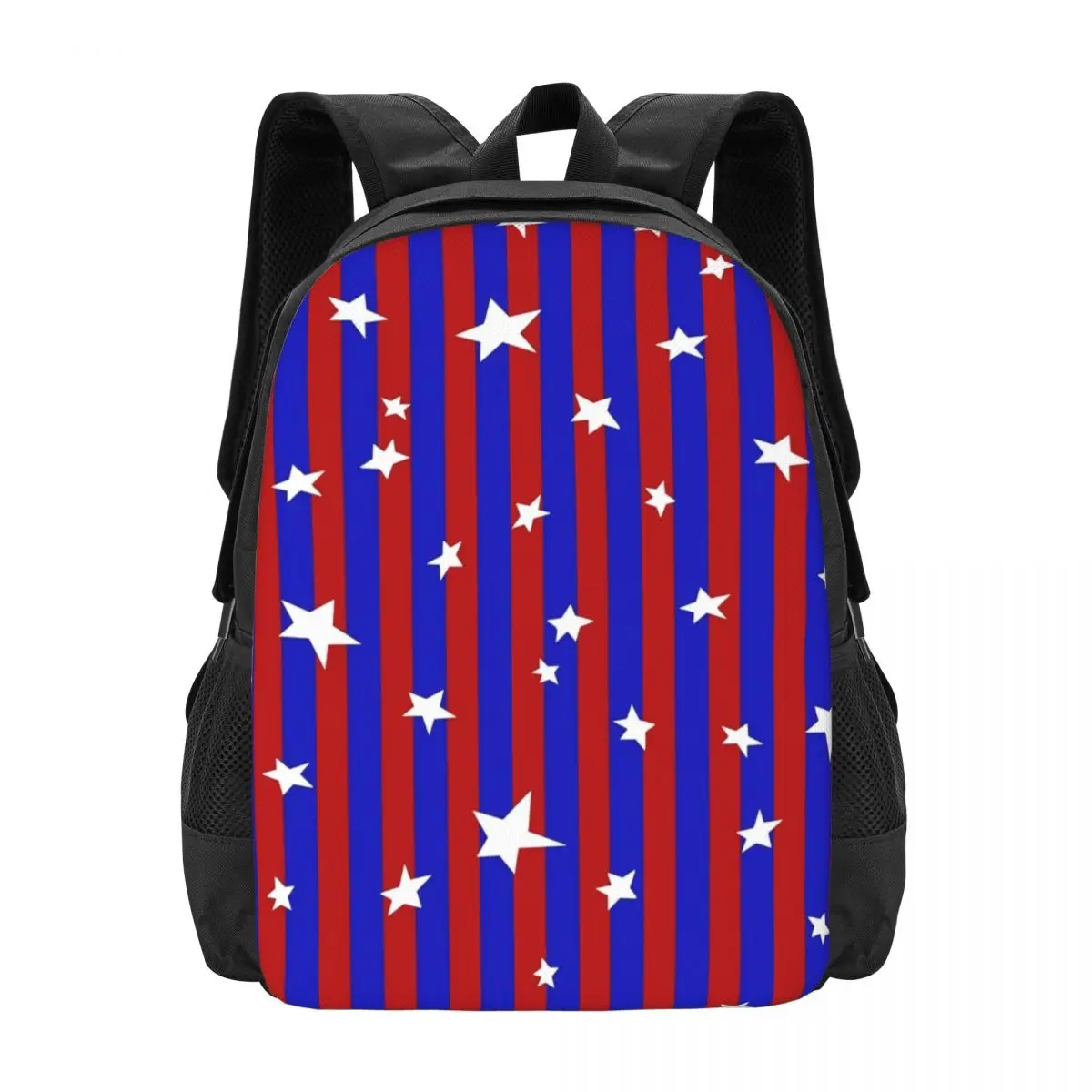 

Stars And Striped Backpack Red And Blue Aesthetic Backpacks Boy Outdoor Soft High School Bags High Quality Rucksack
