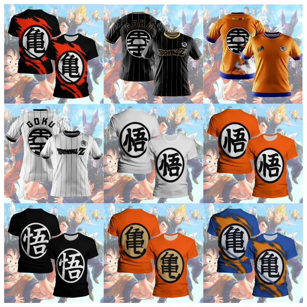 

2023 Summer Fashion New Super Dragon Ball 3D Printing Pattern Men's Short Sleeve Trend Casual T-shirt Apparel XXS-6XL