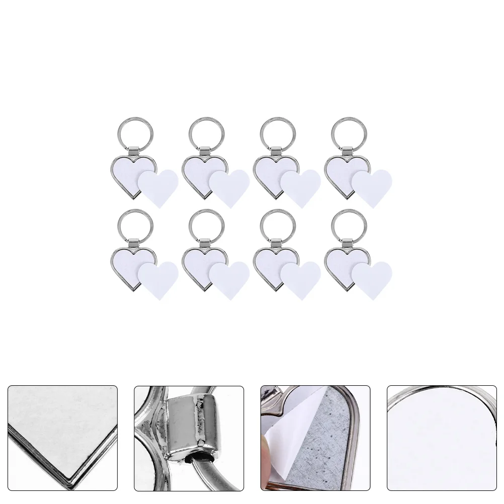 8 Pcs Car Keychains Novelty Holder Purse DIY Supplies Keys Mdf Blanks Acrylic Sublimation Ring