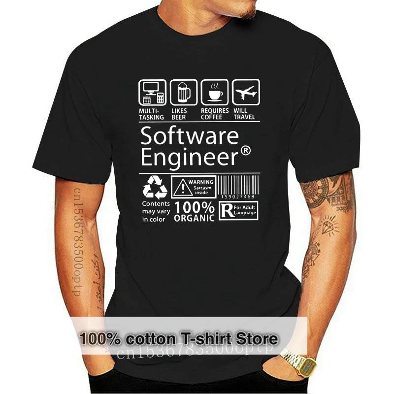 

New Software Engineer Programming T-Shirt Men Eat Sleep Code Repeat Programmer Developer Awesome Tops T Shirt Camisas