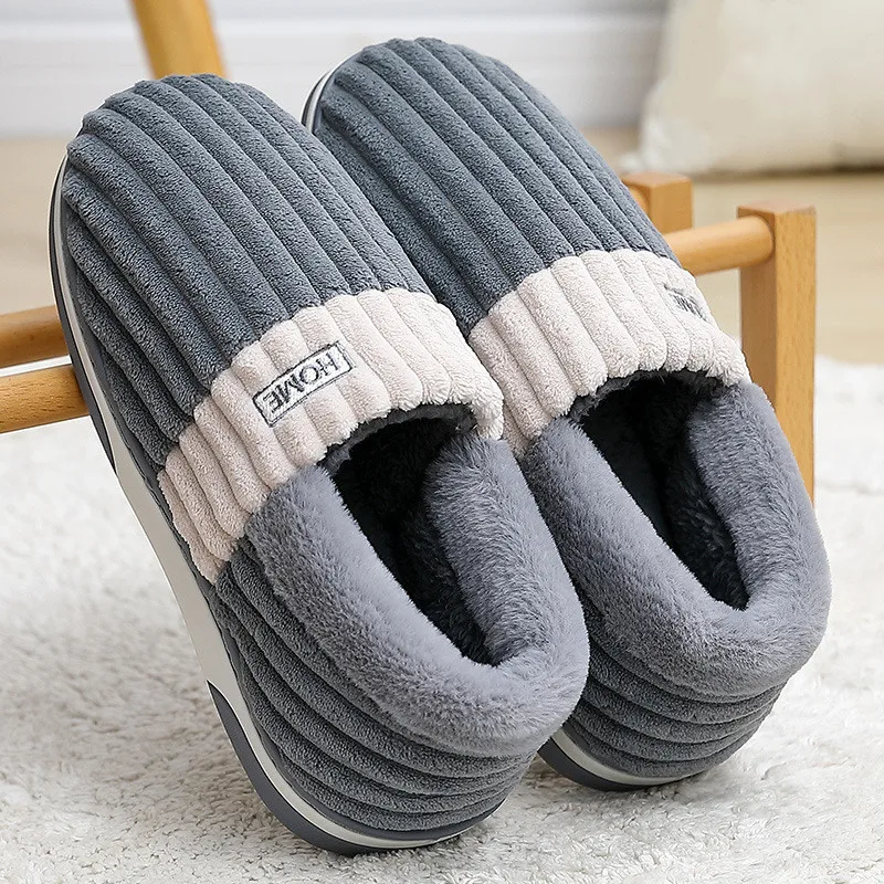 Big Size 48 49 Pantofole Da Uomo Invernali Comfort Furry Home Shoes Piattaforma Spessa E Calda In Peluche Coppie Indoor All'Aperto Appartamenti Antisc