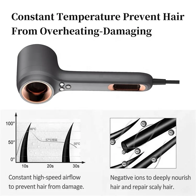High Quality Hairdryer Hair Straightener Goes Inside Women Gun Grommet Gold N Hot Blow Dryer Hand Held enlarge