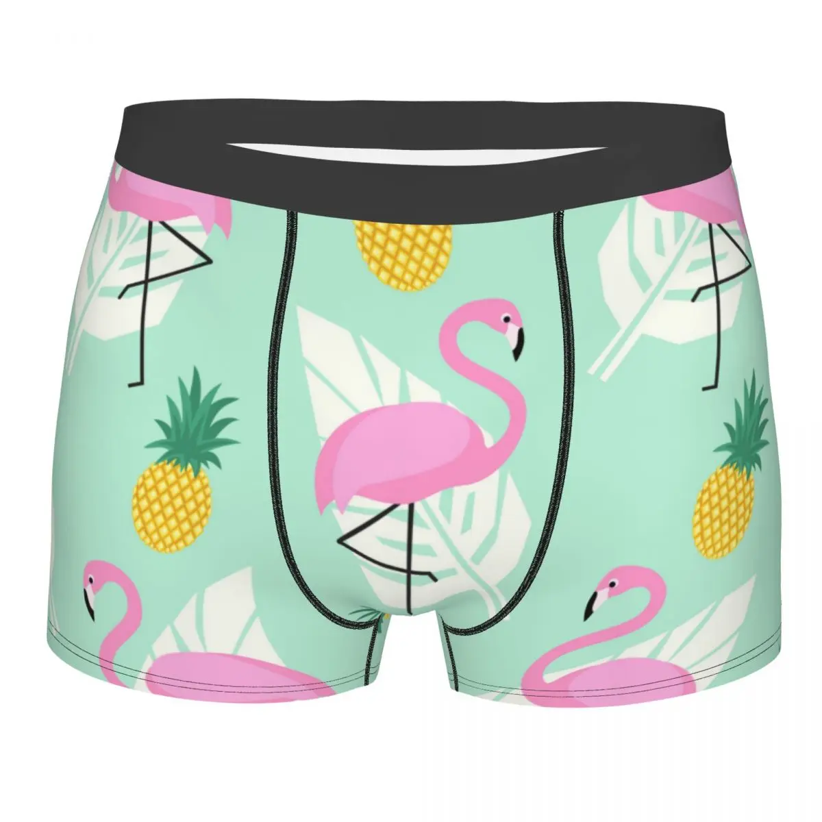 

Male Panties Men's Underwear Boxer Tropical Pink Flamingos Pineapples And Palm Leaves Hawaii Art Underpants Comfortable Shorts
