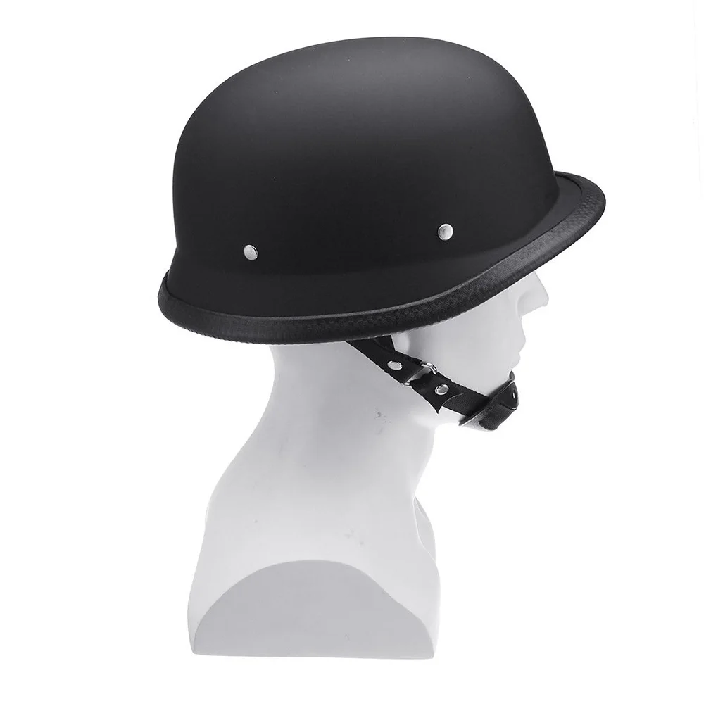 

Матовый Черный винтажный мотоциклетный шлем в немецком стиле, прочный АБС-пластик, полулицевой мотоциклетный велосипедный шлем