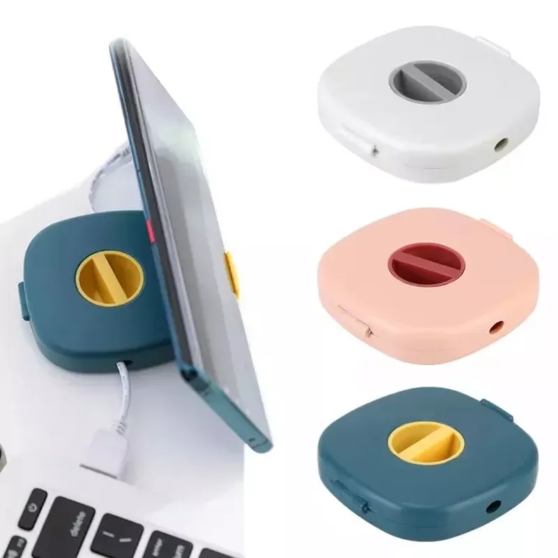 

Holder Rotatable Earphone Winder USB Cord Mobile Phone Data Cable Charger Wire Storage Box Reel Hubs Holder Cable Winder