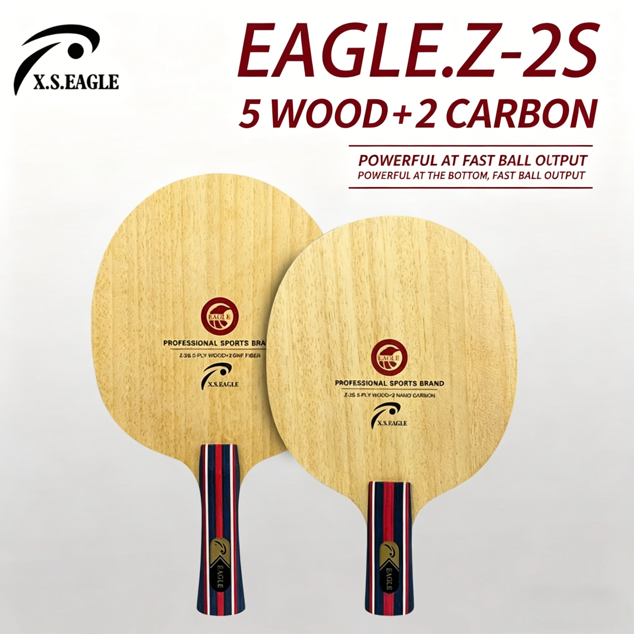 Фото 7-слойное основание для настольного тенниса EAGLE-Z-2S (5 слоев дерева, 2 слоя карбона), атакующего типа, для тренировок и соревнований №1