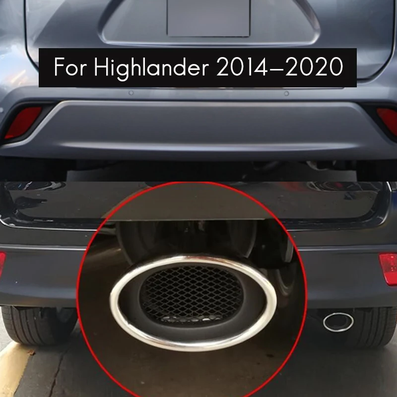 

Для 2014-2020 Toyota Highlander Нержавеющая сталь задний глушитель выхлопной трубы наконечник трубы автозапчасти