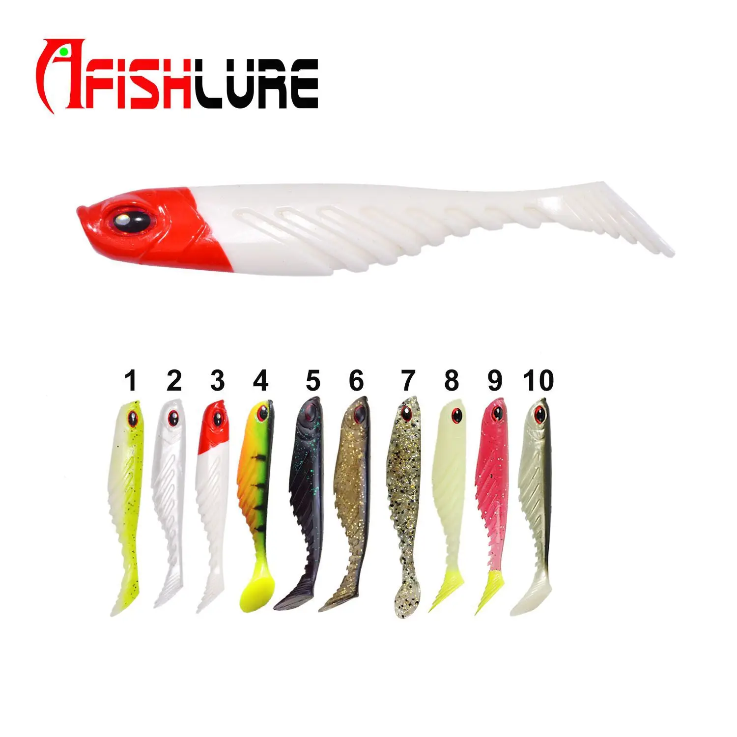 

Afishlure 3pcs Pack T Tail Soft Shad Bait Lure 105mm/9.2g Soft Lure Artificial Wobblers Power Bait