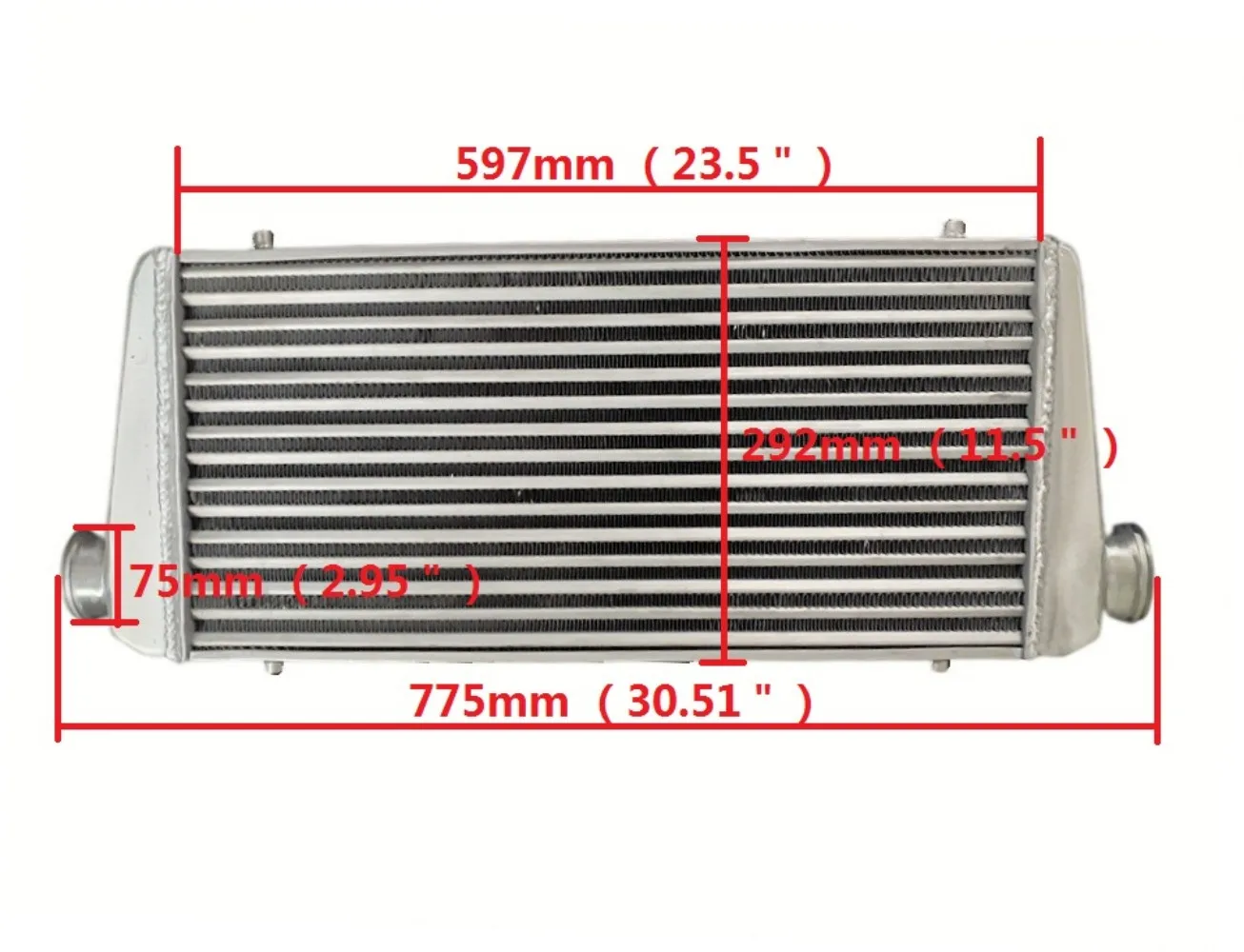 

30" x 12" x 3" FMIC Aluminum Turbo Intercooler Universal 76mm 3" Inlet/Outlet