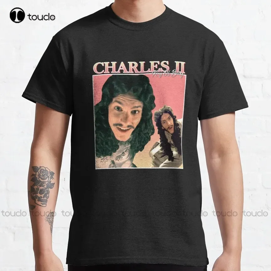 Charles II Vintage/Retro Design King Of Bling Классическая футболка Рубашки для девочек Сделайте