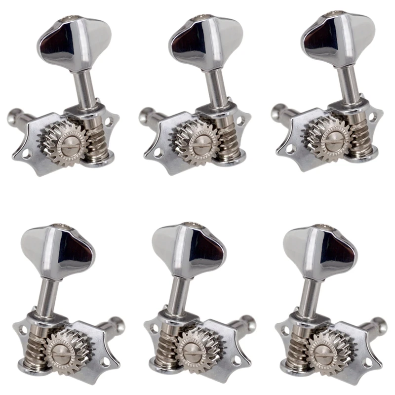 

3L3R 6Pcs 1:18 Guitar String Tuning Pegs Tuner Machine Heads Knobs Tuning Keys for Acoustic or Electric Guitar Silver