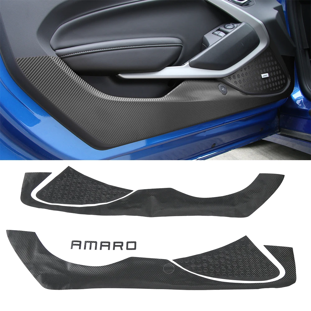 

Door Anti-Kick Panel Cover Decoration Trim for Chevrolet Camaro 2017 2018 2019 2020 2021 Car Inner Accessories PVC Carbon Fiber