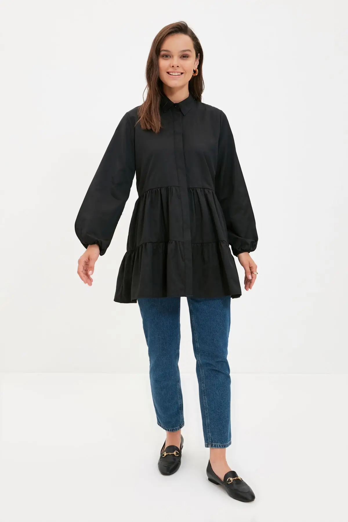 

Trendyol Shirt Collar Tunic TCTAW22UK0126