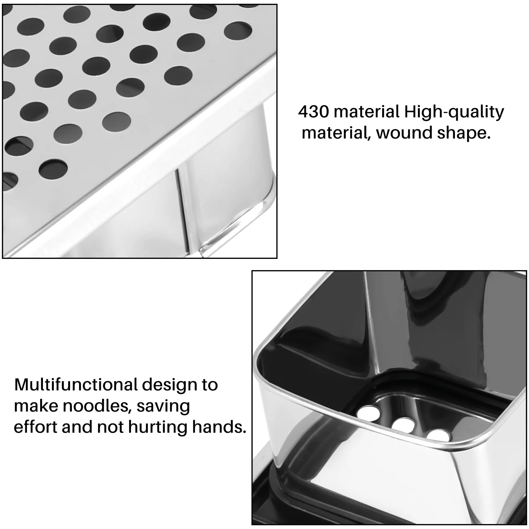 Спаetzle Maker из нержавеющей стали с удобной резиновой ручкой для лапши пельменей