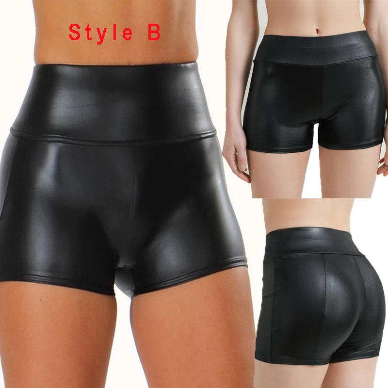 

Сексуальные шорты для ночного клуба, женские шорты из искусственной кожи с высокой талией, однотонные черные шорты на пуговицах, модные летние шорты