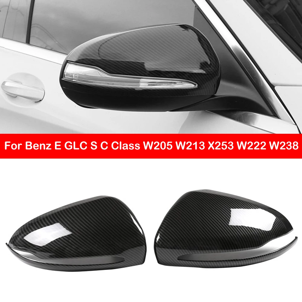 

For Mercedes-Benz E GLC S C Class W205 W213 X253 W222 W238 LHD Car Rearview Side Mirror Cover Wing Cap Exterior Rear View Trim