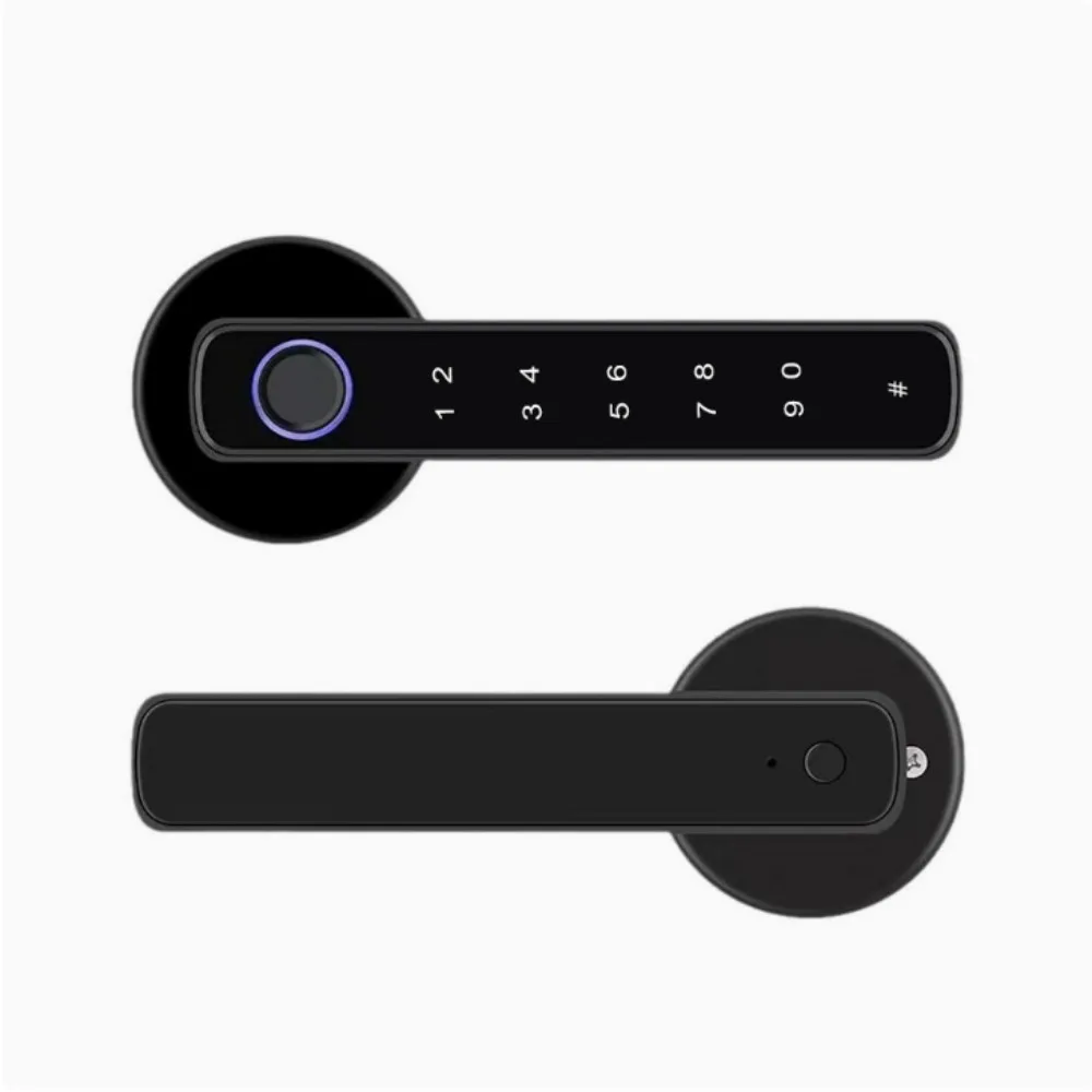 Умный электронный замок Tuya Bluetooth с биометрической разблокировкой по отпечатку пальца и паролю через приложение, интеллектуальная дверная ручка-замок для домашней безопасности (art.: 3920da91bfa64) - 3920da91bfa64