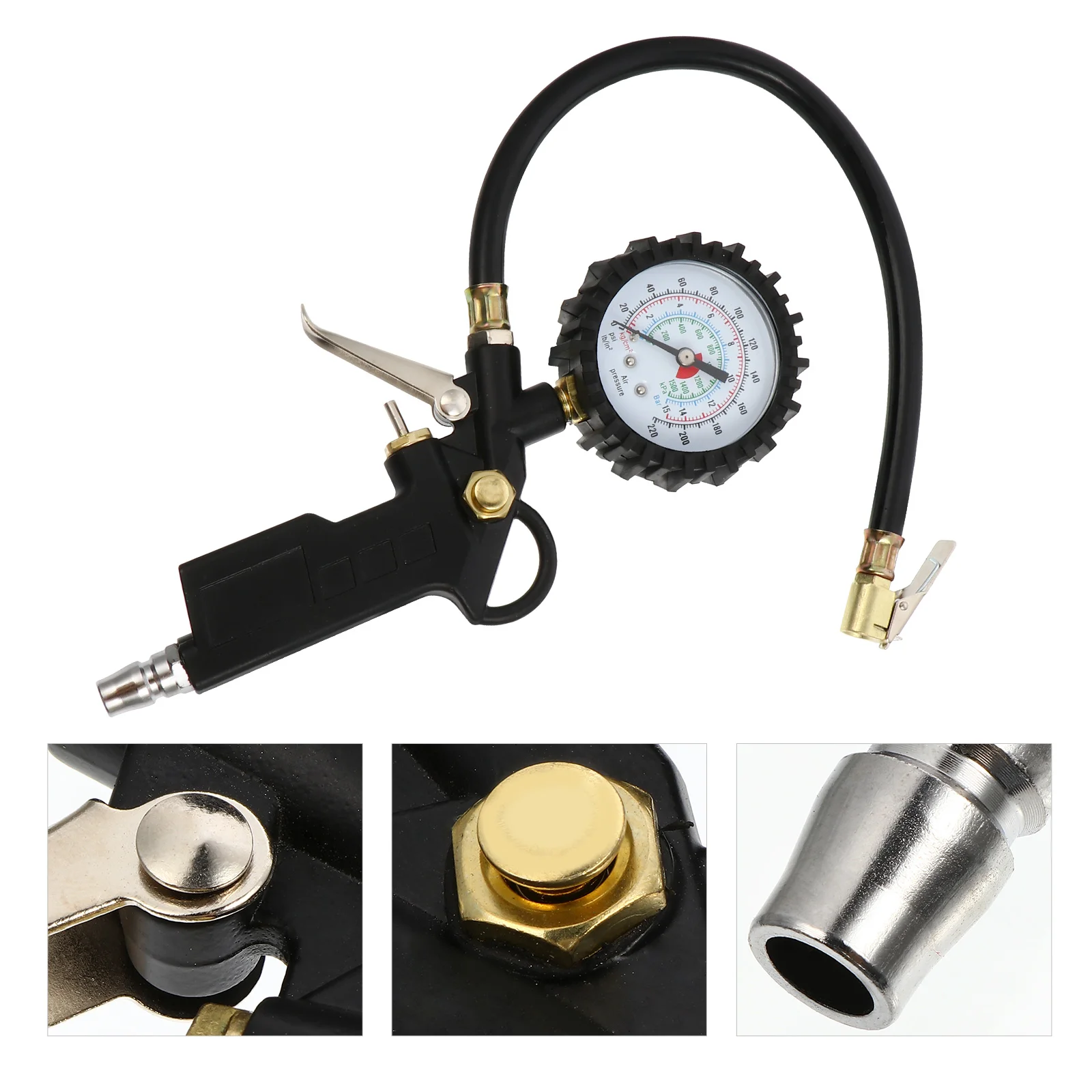 

7pcs/set Tire Inflator Prime Premium Meter Tire Tester Pressure Gauge for Vehicle Car