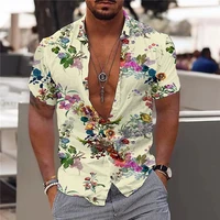 3d mens floral print shirts mens hawaiian shirts floral beach short sleeves fashion 5xl tops t shirts mens shirts camisa