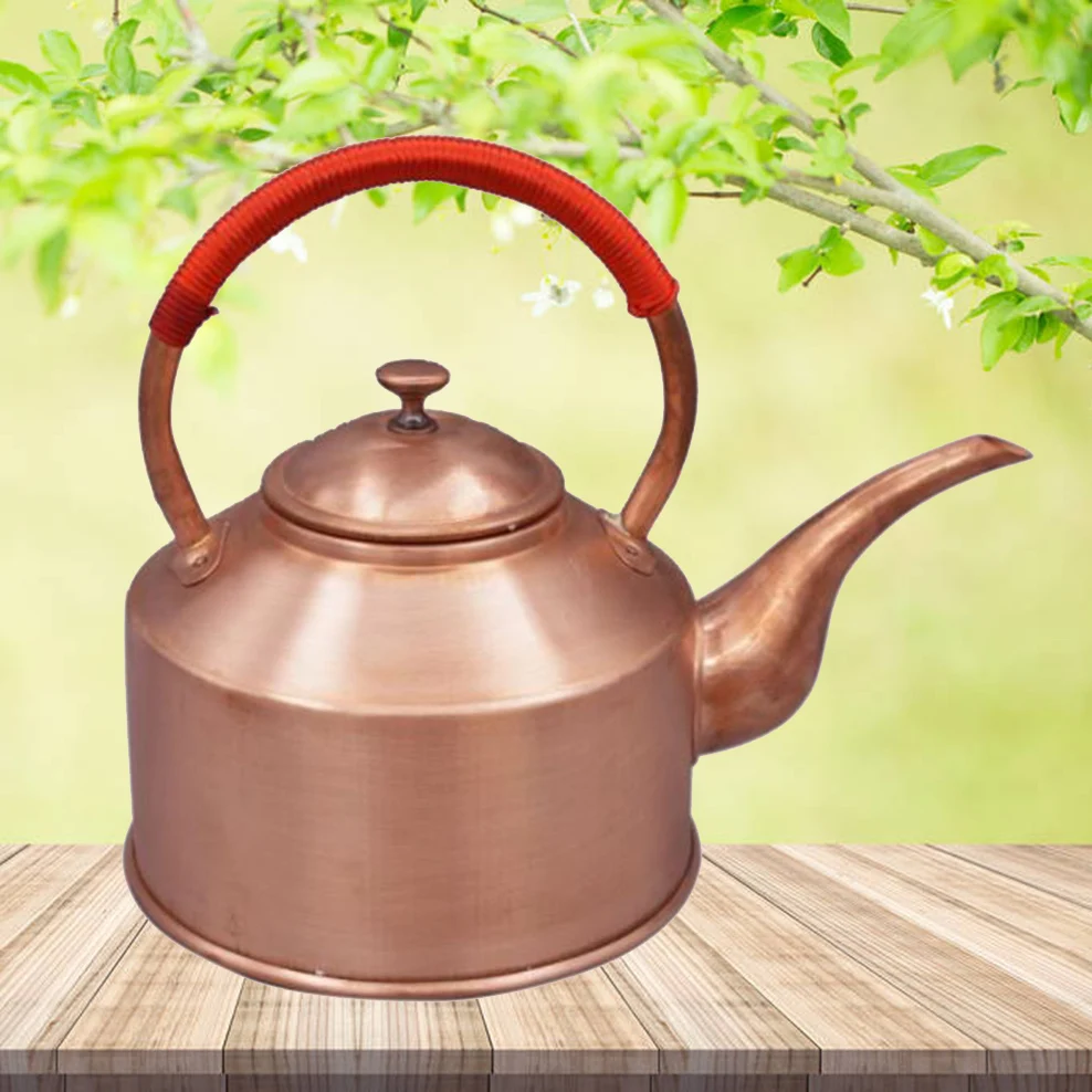 

2L/3L Tibetan Long Mouth Copper Kettle Handmade Red Copper Teapot Boiling Water Kettle Tea Infuser Pure Copper Tea Set