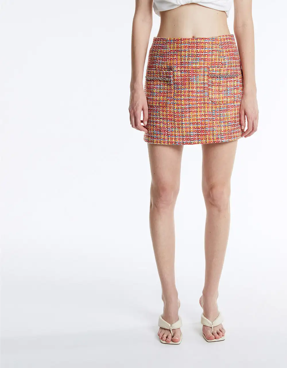 

Patched Pocket Tweed Skirt