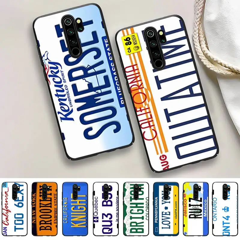 

Retro License Plate Number Car Phone Case For Redmi 9 5 S2 K30pro Silicone Fundas for Redmi 8 7 7A note 5 5A