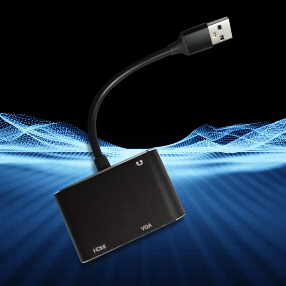 

Адаптер VGA 3-в-1, совместимый с USB на HDMI, разъем 3,5, USB C, адаптер VGA, док-станция, адаптер VGA 3-в-1, USB C 3,0 для ПК, ноутбука, ТВ
