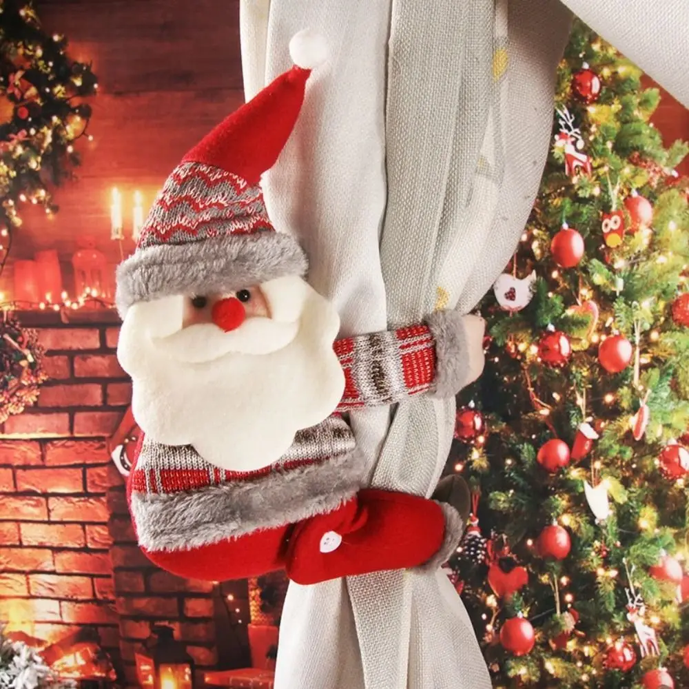 Санта-Клаус Рождественская пряжка для штор елка Украшение Снеговик