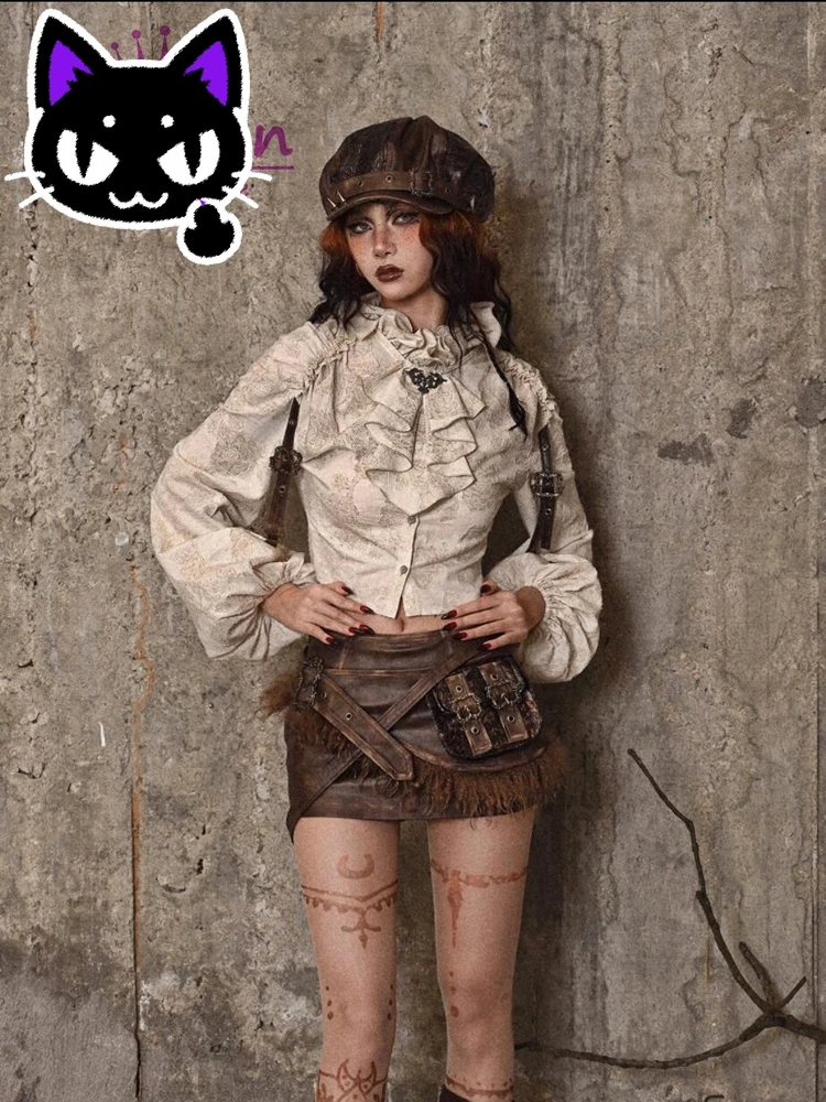 Лидер продаж 2025 года оригинальная готическая винтажная женская блузка в стиле