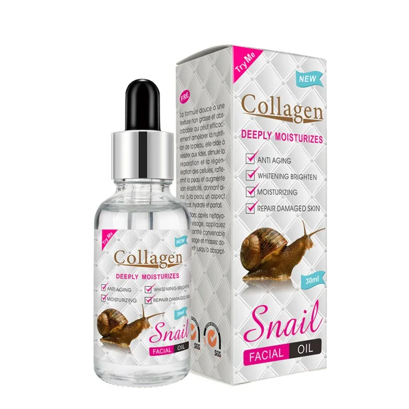 

Collagen Snail Facial Oil Deeply Moisturizes Anti Aging Whitening Brightening Anti-Wrinkle Soothes Skin Face Care White Serum