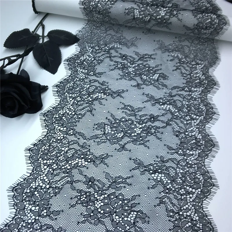 Chantilly Lace Fabric Bra Accessories Eyelash Lace Trim DIY Clothing Sewing Crafts Quality Wedding Dress Lace For Needle Work